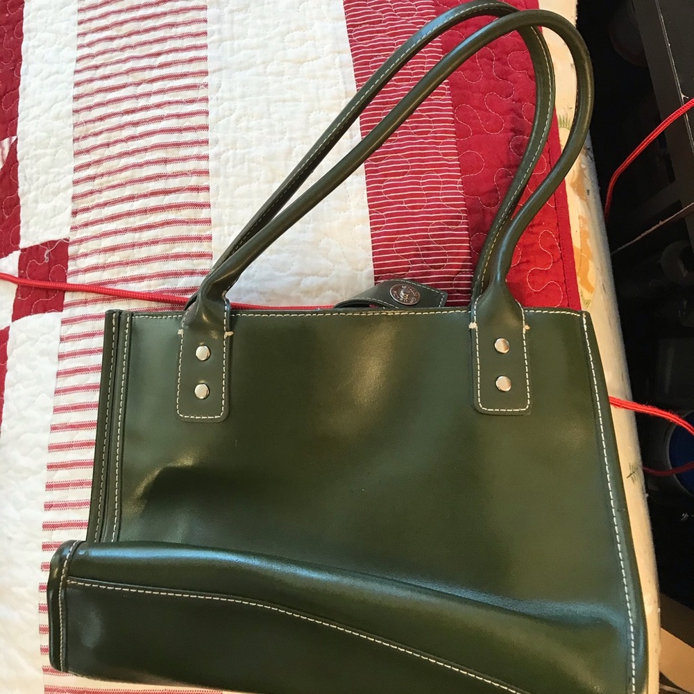 Wilson’s Leather Dark Green Satchel Bag - Picture 10 of 15